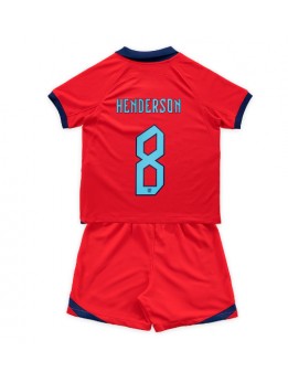 England Jordan Henderson #8 Replika Borta Kläder Barn VM 2022 Kortärmad (+ byxor)